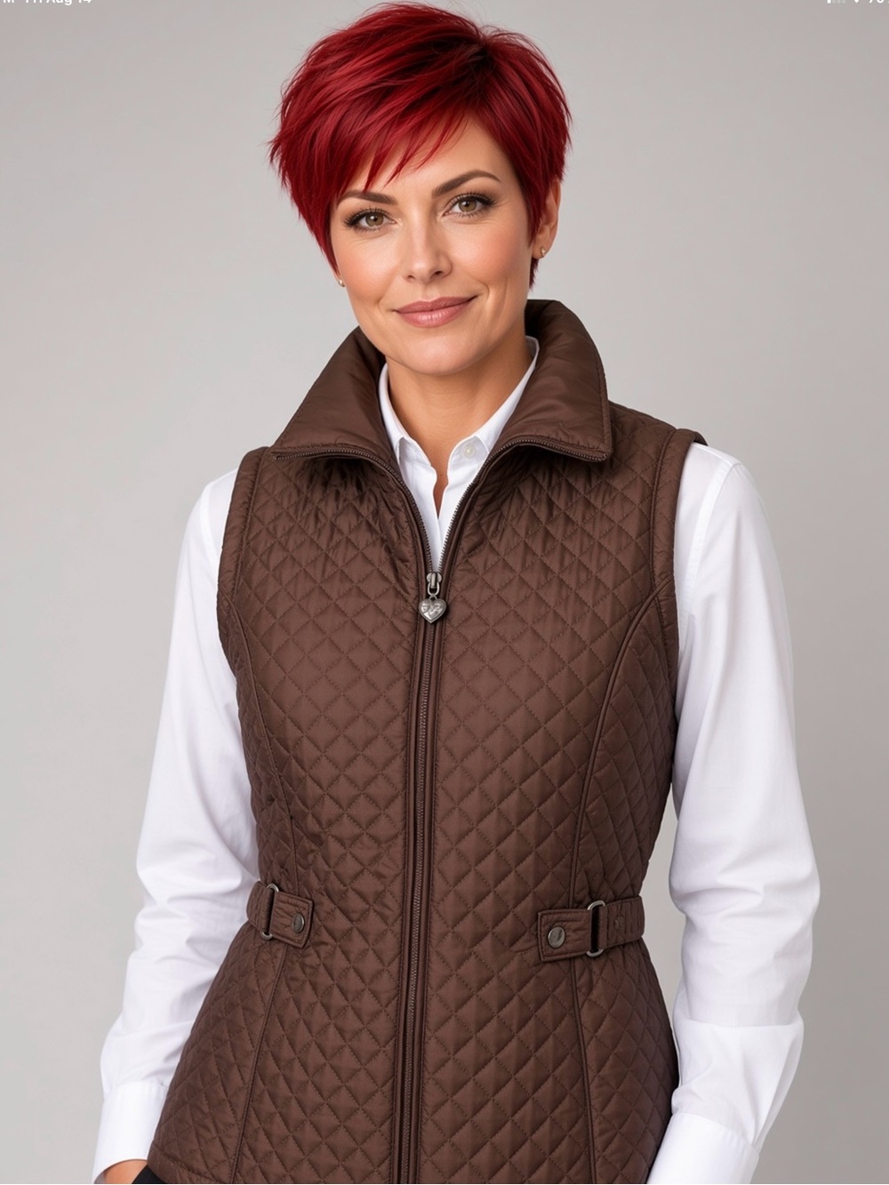 MiFresia coppery brown puffer vest